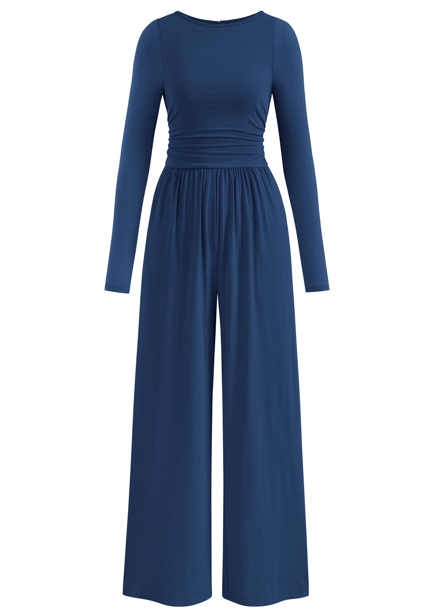 PRETTYGARDEN One Piece Jumpsuits for Women Dressy Casual Long Sleeve Crewneck Wide Leg Romper Overalls Fall Outfits 2025