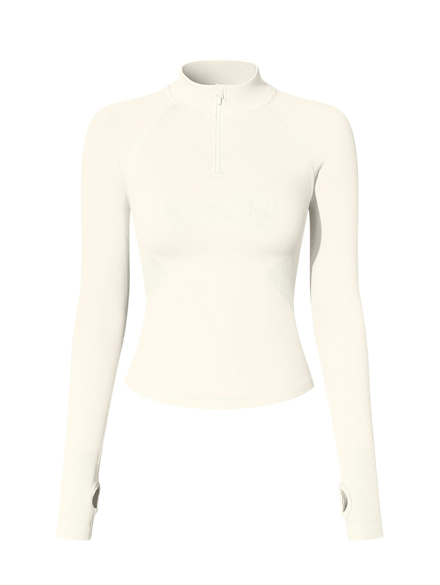 OQQ Workout Shirts Women Long Sleeve Yoga Tops Impact Half Zippy Tunics Running Shirts