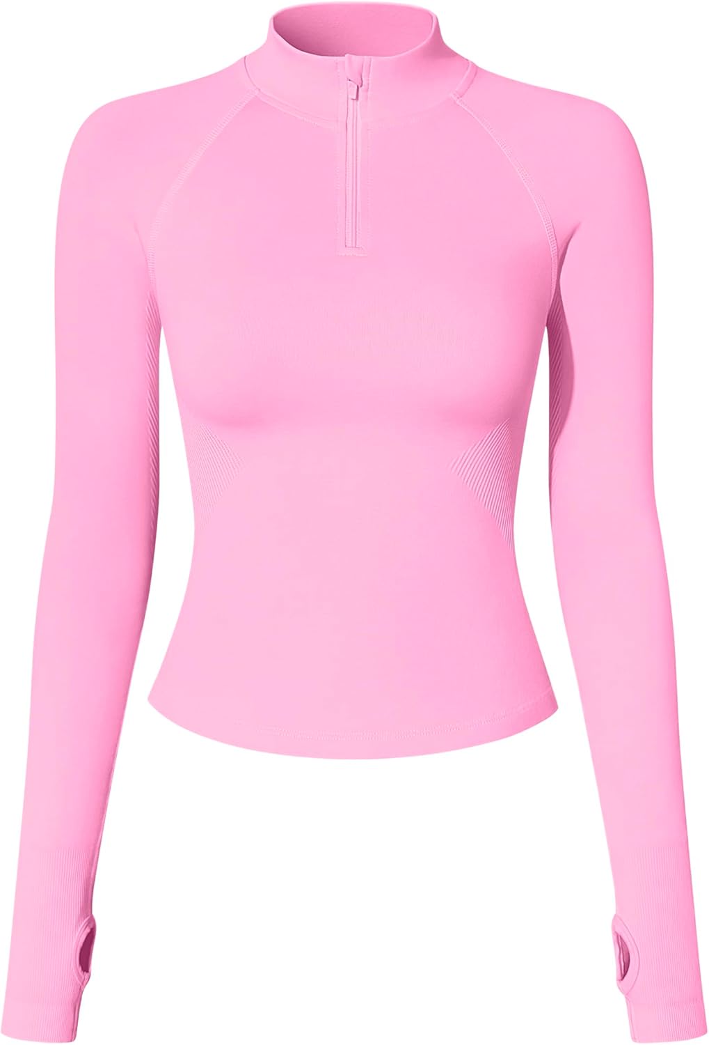 OQQ Workout Shirts Women Long Sleeve Yoga Tops Impact Half Zippy Tunics Running Shirts
