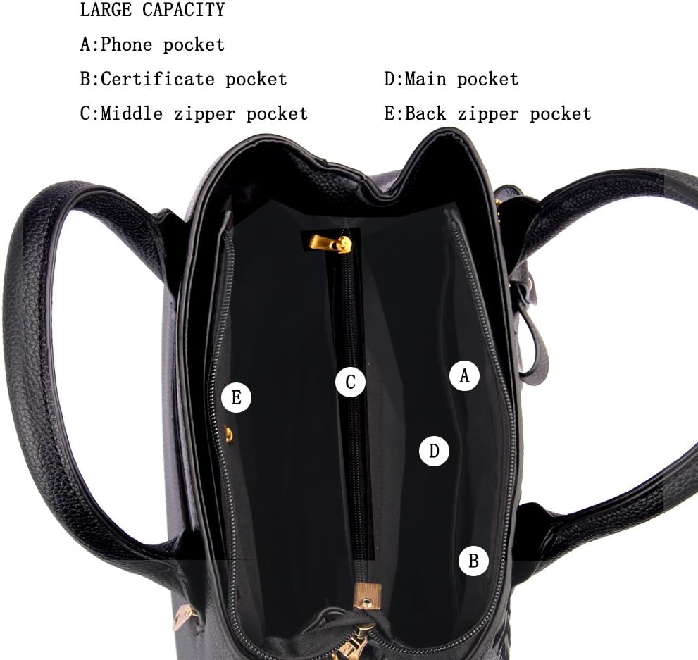 Purses and Handbags for Women Fashion Ladies PU Leather Top Handle Satchel Shoulder Tote Bags