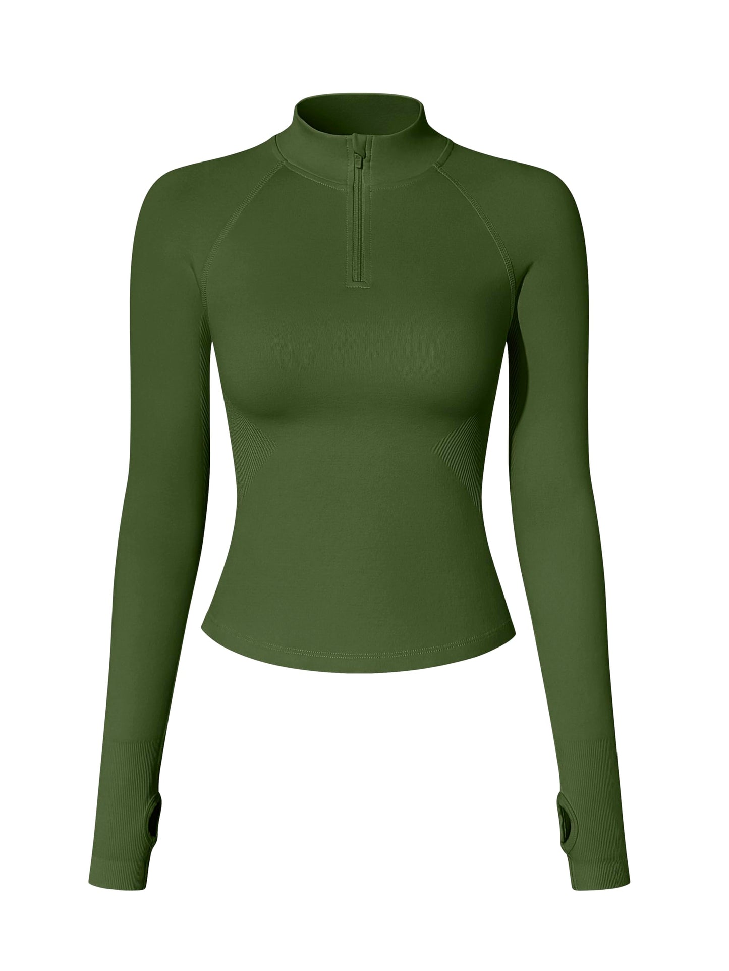 OQQ Workout Shirts Women Long Sleeve Yoga Tops Impact Half Zippy Tunics Running Shirts
