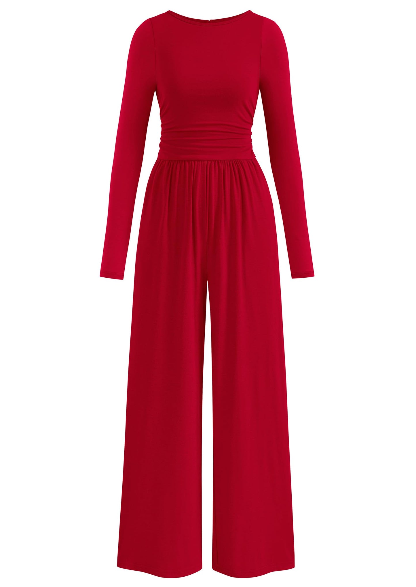 PRETTYGARDEN One Piece Jumpsuits for Women Dressy Casual Long Sleeve Crewneck Wide Leg Romper Overalls Fall Outfits 2025