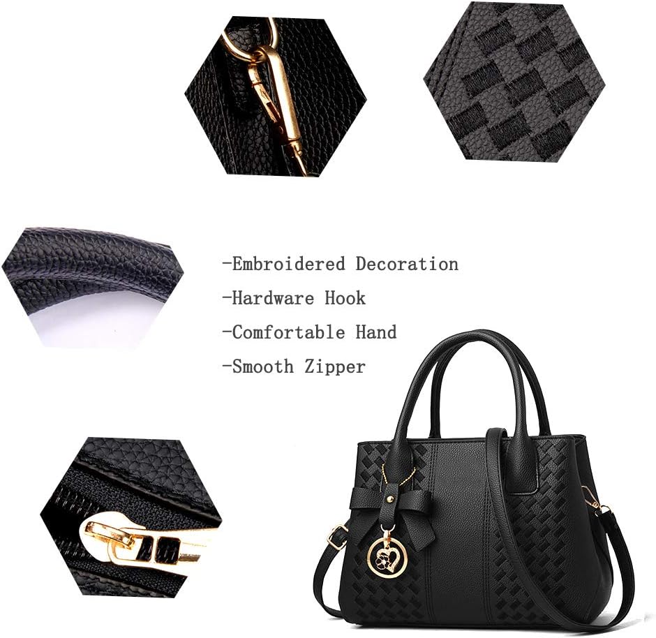 Purses and Handbags for Women Fashion Ladies PU Leather Top Handle Satchel Shoulder Tote Bags