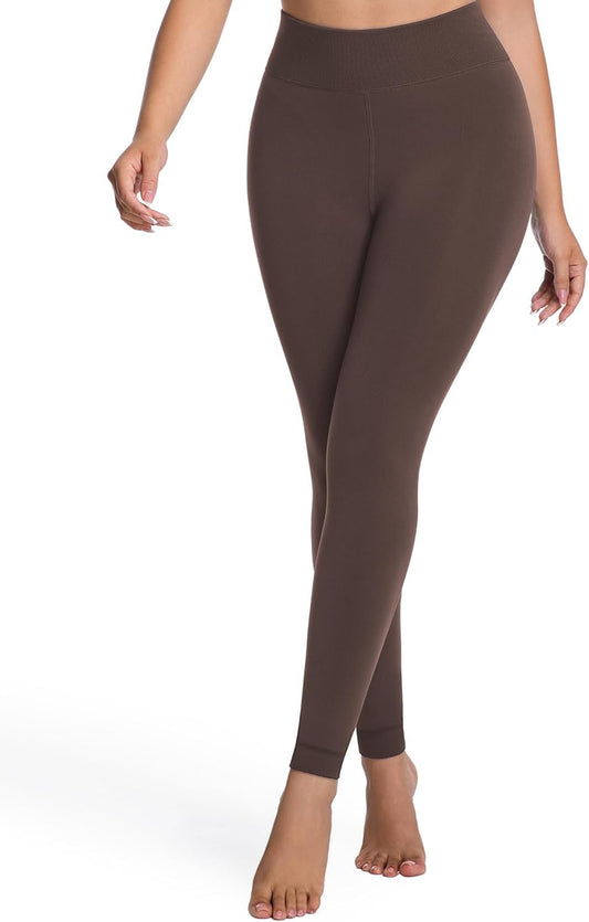 Fleece Lined Leggings for Women - High Waisted Thick Thermal Yoga Pants Soft Comfortable Velvet Tights
