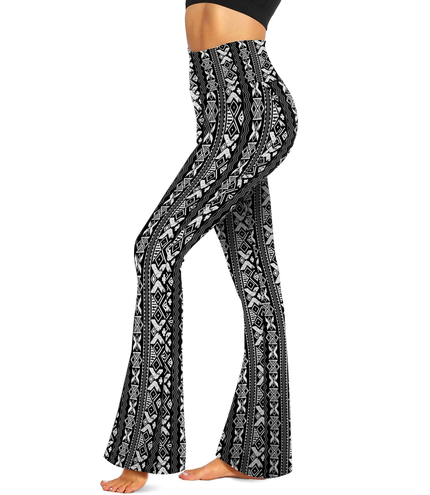 TNNZEET Black Flare Leggings for Women, Crossover Yoga Pants with Pockets Bootcut Flared Leggings