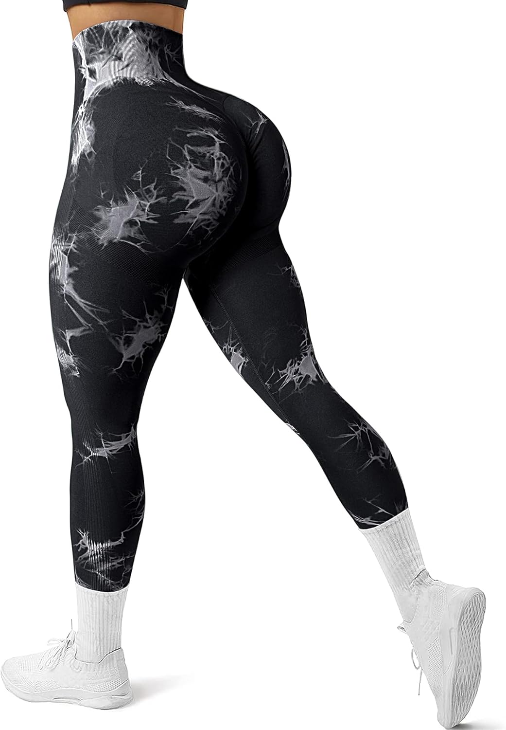 JGS1996 Tie Dye Hidden Scrunch Leggings for Women Tummy Control Butt Lifting Yoga Pants High Waist Compression Workout Tight