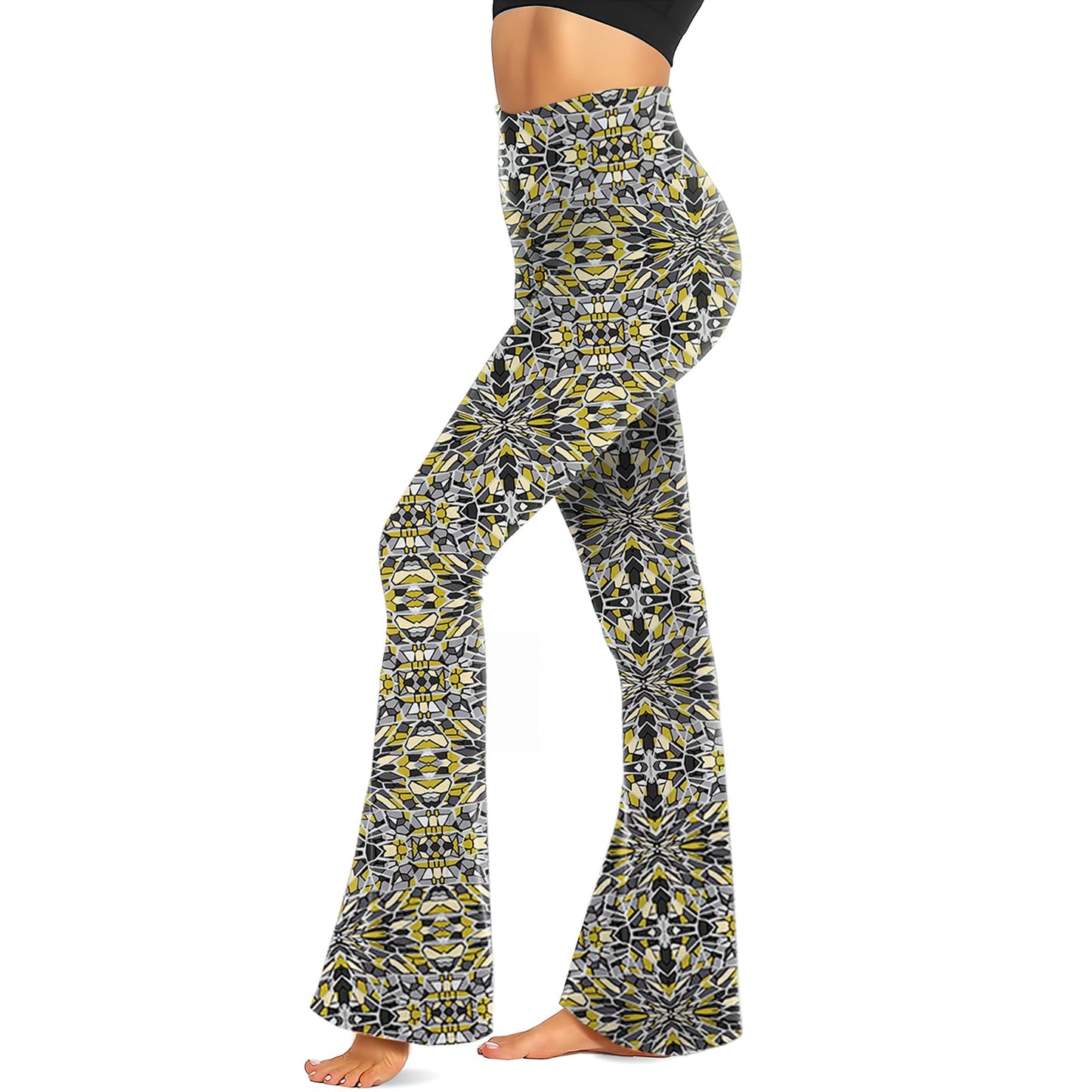 TNNZEET Black Flare Leggings for Women, Crossover Yoga Pants with Pockets Bootcut Flared Leggings