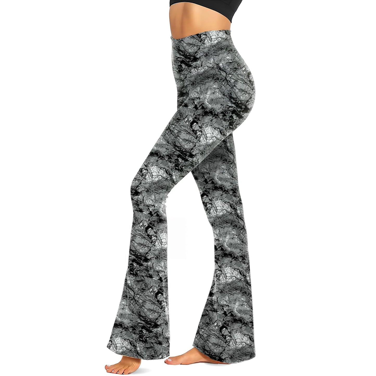 TNNZEET Black Flare Leggings for Women, Crossover Yoga Pants with Pockets Bootcut Flared Leggings