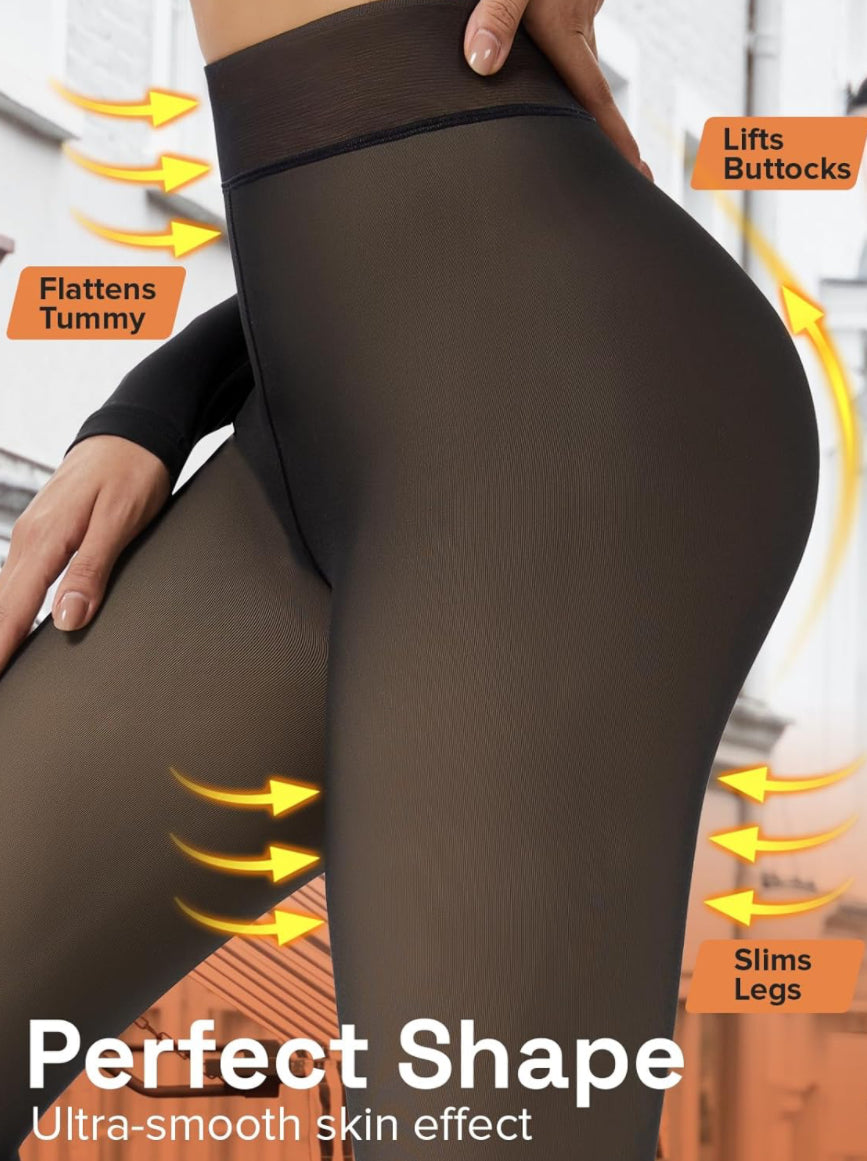 Warm Thermo Sheered Legging Pants High Stretch for Women