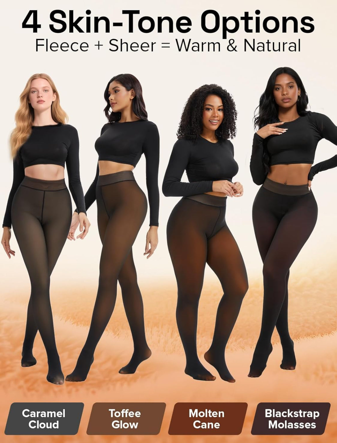 Warm Thermo Sheered Legging Pants High Stretch for Women