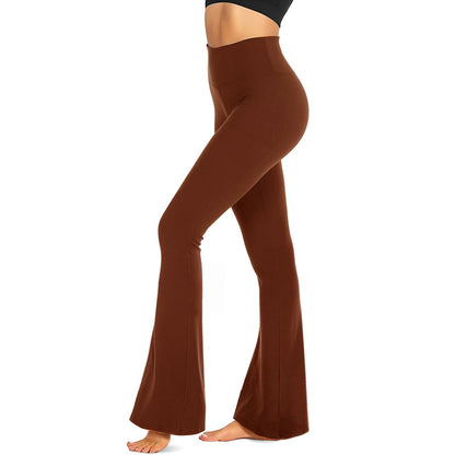 TNNZEET Black Flare Leggings for Women, Crossover Yoga Pants with Pockets Bootcut Flared Leggings