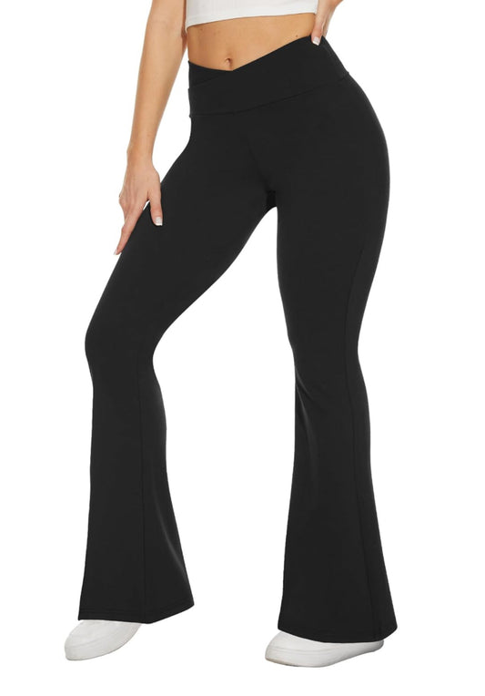 Flared Stretchy Leggings for Women Yoga Pants with Pockets