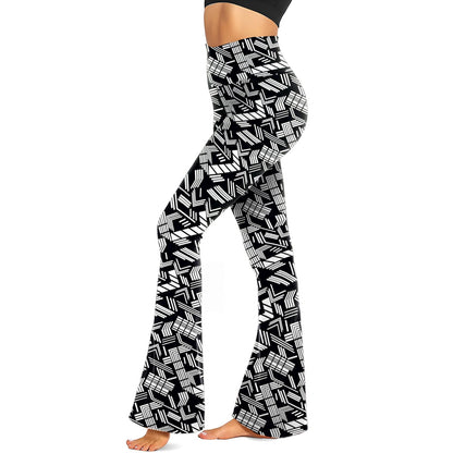 TNNZEET Black Flare Leggings for Women, Crossover Yoga Pants with Pockets Bootcut Flared Leggings