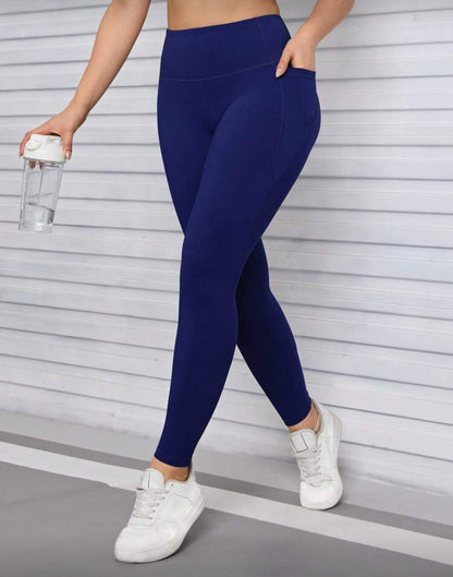 Womens Pocket Base Skinny Leggings High Waist Butt Lift
